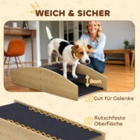 Naturholz Hundewippe, auch als Agility-Rampe nutzbar, 2-in-1 Design für Hunde bis 15kg, fördert Balance und Selbstvertrauen.