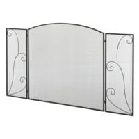 Kamingitter mit 3 Paneelen, klappbar, sicher und stabil in Schwarz.