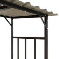 Kaminholzregal mit Abdeckung, 117 m³ Volumen, belastbar bis 100 kg, Farbe Schwarz.