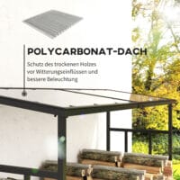 Kaminholzregal 185x62x184 cm, wasserdicht, bis 2000 kg Tragkraft, Schwarz.