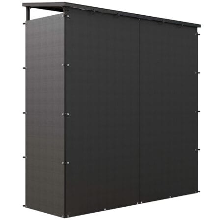 Kaminholzregal 185x62x184 cm, wasserdicht, bis 2000 kg Tragkraft, Schwarz.