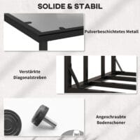 Kaminholzregal 185x62x184 cm, wasserdicht, bis 2000 kg Tragkraft, Schwarz.