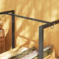 Kaminholzregal 240x32x115 cm, 2 Abschnitte, bis 300 kg belastbar, Schwarz.