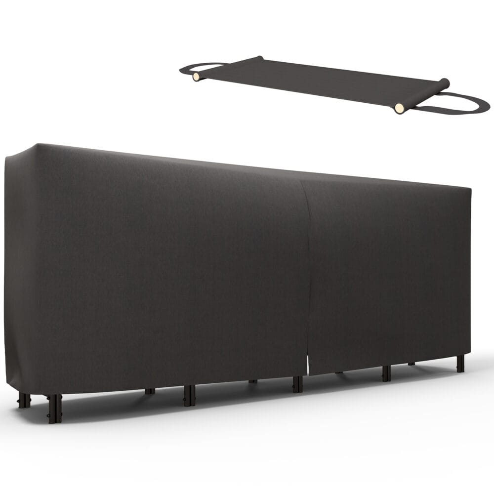 Kaminholzregal 240x36x99 cm, wasserabweisend, mit Tragetasche in Schwarz.