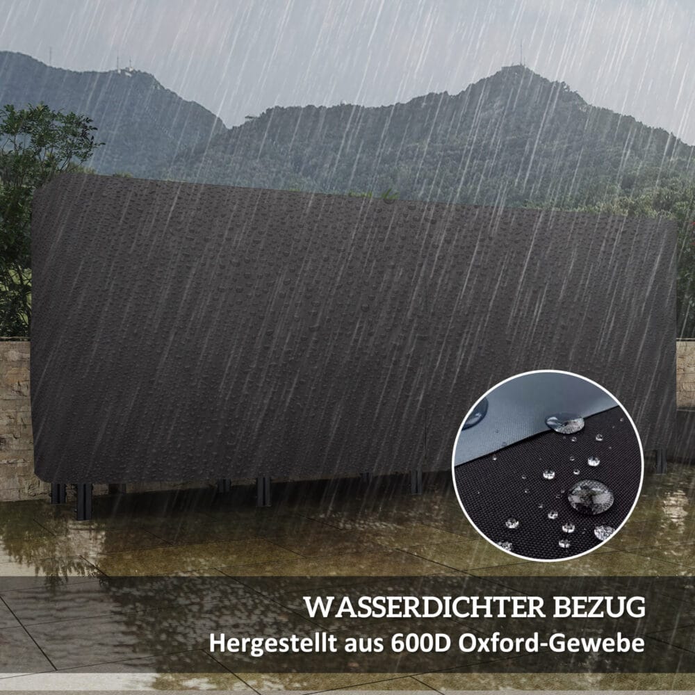 Kaminholzregal 240x36x99 cm, wasserabweisend, mit Tragetasche in Schwarz.