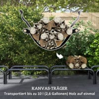 Kaminholzregal 240x36x99 cm, wasserabweisend, mit Tragetasche in Schwarz.