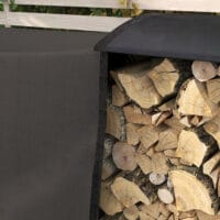 Kaminholzregal 240x36x99 cm, wasserabweisend, mit Tragetasche in Schwarz.