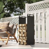Kaminholzregal 36x30x90 cm für Outdoor & Indoor, bis 30 kg belastbar, Schwarz.