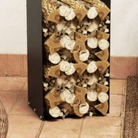 Kaminholzregal 36x30x90 cm für Outdoor & Indoor, bis 30 kg belastbar, Schwarz.
