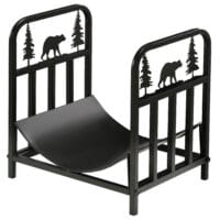 Kaminholzregal 42x335x43 cm, bis 50 kg belastbar, kompakt und schwarz.