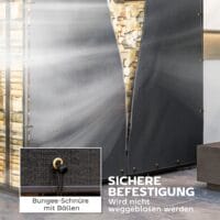 Kaminholzregal-Abdeckung im 2er-Set, wasserdicht mit UV-Schutz, Schwarz.