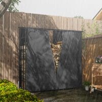 Kaminholzregal-Abdeckung im 2er-Set, wasserdicht mit UV-Schutz, Schwarz.