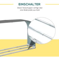 Kaminholzständer aus Stahl, Maße 208x46x112 cm, Farbe Grau.