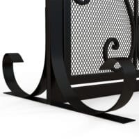 Kaminschutzgitter 105x805 cm mit magnetischen Türen, stabil und schwarz.