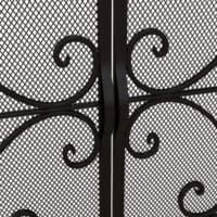 Kaminschutzgitter 105x805 cm mit magnetischen Türen, stabil und schwarz.