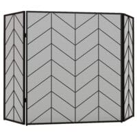 Kaminschutzgitter 135x85 cm, klappbar mit 3 Paneelen in Schwarz.