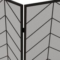 Kaminschutzgitter 135x85 cm, klappbar mit 3 Paneelen in Schwarz.