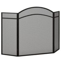Kaminschutzgitter 96x60 cm, klappbar mit 3 Paneelen in Schwarz.