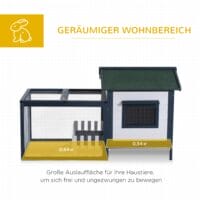 Grün-weißer Kaninchenstall, 151x78x84,5cm.
