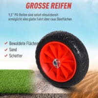 Klappbarer Kanu- und Kajakwagen mit PU-Rädern, belastbar bis 75 kg
