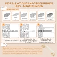 Beige 4-teilige Katzenkletterwand mit Kratzbrett bis 5kg.