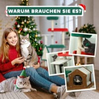 Mehrfarbiger 6-Ebenen Katzenbaum mit Höhle, Spielball und Sisal-Säulen, 135cm hoch, für Katzen bis 5kg, ein Paradies für Kletterer.