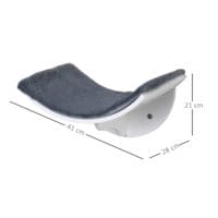 Weiss-graues Katzenbett zur Wandmontage mit flauschiger Plüschauflage, ein stilvoller und komfortabler Ruheplatz.