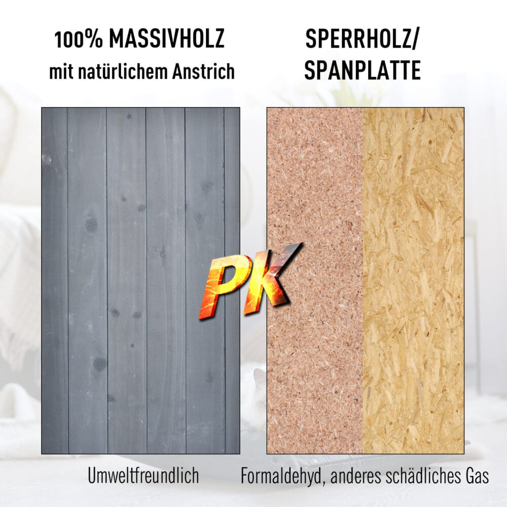 Graues Katzenhaus aus Tannenholz, Masse 59x55x109cm, ein robustes und geräumiges Zuhause für Ihre Katze.