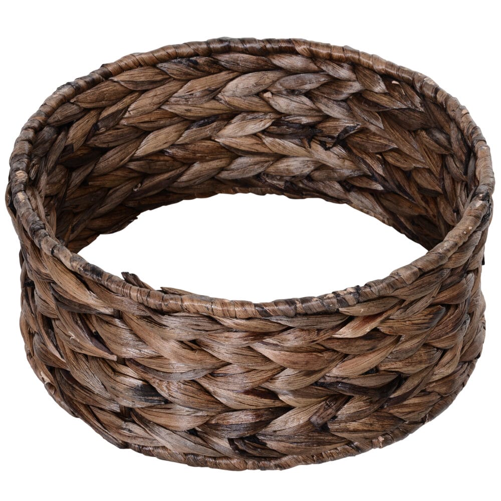 Dunkelbrauner Katzenkorb aus Rattan, gemütlich, stilvoll und robust, ein perfekter Schlafplatz für Katzen.