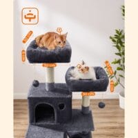 Katzenkratzbaum Katzenbaum Plattform Höhlen Plüsch Rauchgrau