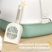 Grüne Katzentoilette mit Deckel und Sieb, für Katzen bis 3.5kg.