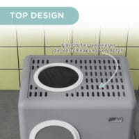 Graue Katzentoilette aus Kunststoff, 52x41x38.5cm gross, für Katzen bis 4kg.