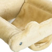 Beiges 4-teiliges Katzentreppen-Kletterwand-Set mit Hängematte, stabil und modular für den Aufbau an der Wand.