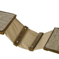 Braunes 8-teiliges Katzentreppen-Kletterwand-Set aus Sisal, als Katzenmöbel konzipiert, bietet einen anspruchsvollen Kletterparcours.