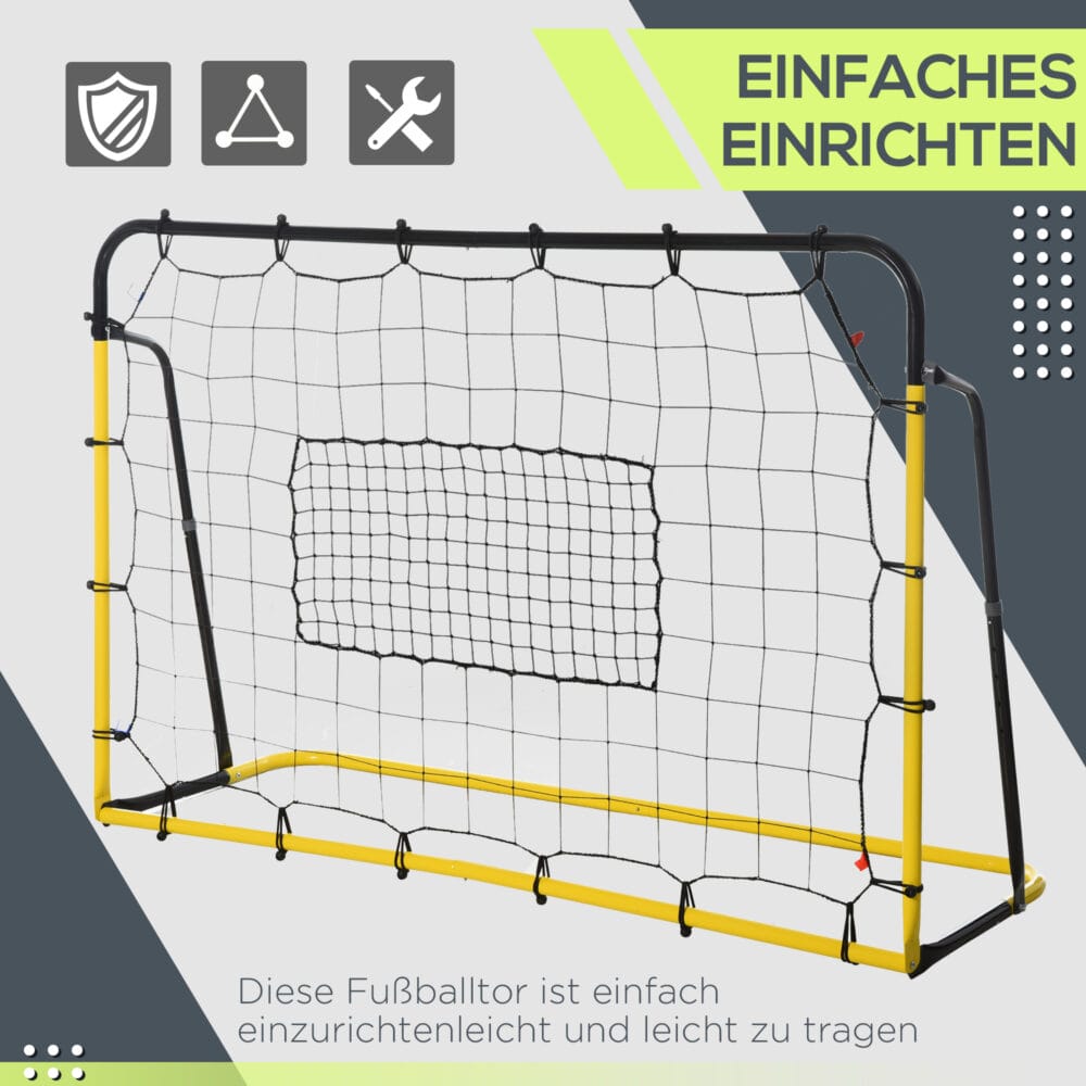 Vielseitiger Kickback Fussball Rebounder und Tor, dient als effektive Rückprallwand für intensives Fussballtraining.