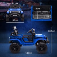 Blauer 12V Geländewagen als Kinderauto mit Fernbedienung, ideal für Kinder von 3-6 Jahren. Bereit für jedes Abenteuer.