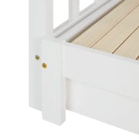 Weisses Kinderbett 90x200 cm mit zusätzlicher Liegefläche.