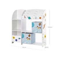 Kinderregal Spielzeugregal mit hoher Kapazität, 2 Boxen, Holz Weiss