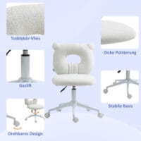 Kinderschreibtischstuhl höhenverstellbar drehbar ergonomisch Weiss – Produktfoto zeigt modernes Design, hochwertige Materialien und funktionale Eigenschaften ideal für Wohn- oder Arbeitsbereiche. Perfekt als Einrichtungsinspiration oder zur Produktpräsentation in einem Onlineshop.