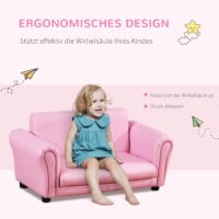 Rosa Kindersessel und Hocker Set, Grösse 83x42x41cm, ideal für das Kinderzimmer zum Spielen und Ausruhen.