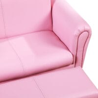 Rosa Kindersessel und Hocker Set, Grösse 83x42x41cm, ideal für das Kinderzimmer zum Spielen und Ausruhen.