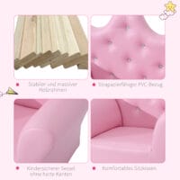 Rosa Kindersessel im Softsofa-Design mit passendem Hocker, ideal für Mädchen ab 3 Jahren. Dieser gemütliche Sessel bietet eine weiche Sitzfläche und ist perfekt zum Entspannen und Spielen im Kinderzimmer.