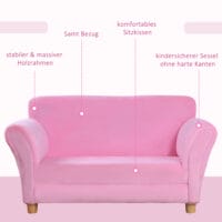 Kindersofa im Erdbeermotiv als gemütliches Sofa und Sessel für das Kinderzimmer, süsser Blickfang und bequemer Rückzugsort.