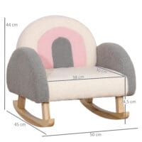 Graues Kindersofa im Lammfellimitat als Schaukelstuhl für Kinder von 3 bis 5 Jahren, gemütlich und komfortabel.