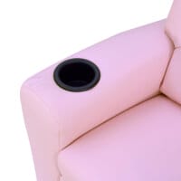 Ein rosa Kindersofa mit Schlaffunktion, Maße 62x56x69cm.