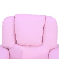 Ein rosa Kindersofa mit Schlaffunktion, Maße 62x56x69cm.