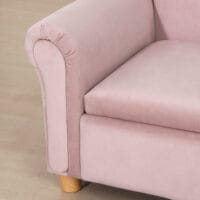 Rosa Kindersofa Zweisitzer mit integriertem Stauraum, perfekt für Kinder von 3 bis 5 Jahren zur Aufbewahrung von Spielzeug.