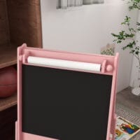 Kindertafel 3-in-1 Staffelei mit Papierrolle & Whiteboard Rosa