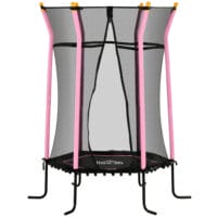 Rosa Kindertrampolin mit 163,5 cm Durchmesser, Sicherheitsnetz und Belastbarkeit bis 50 kg
