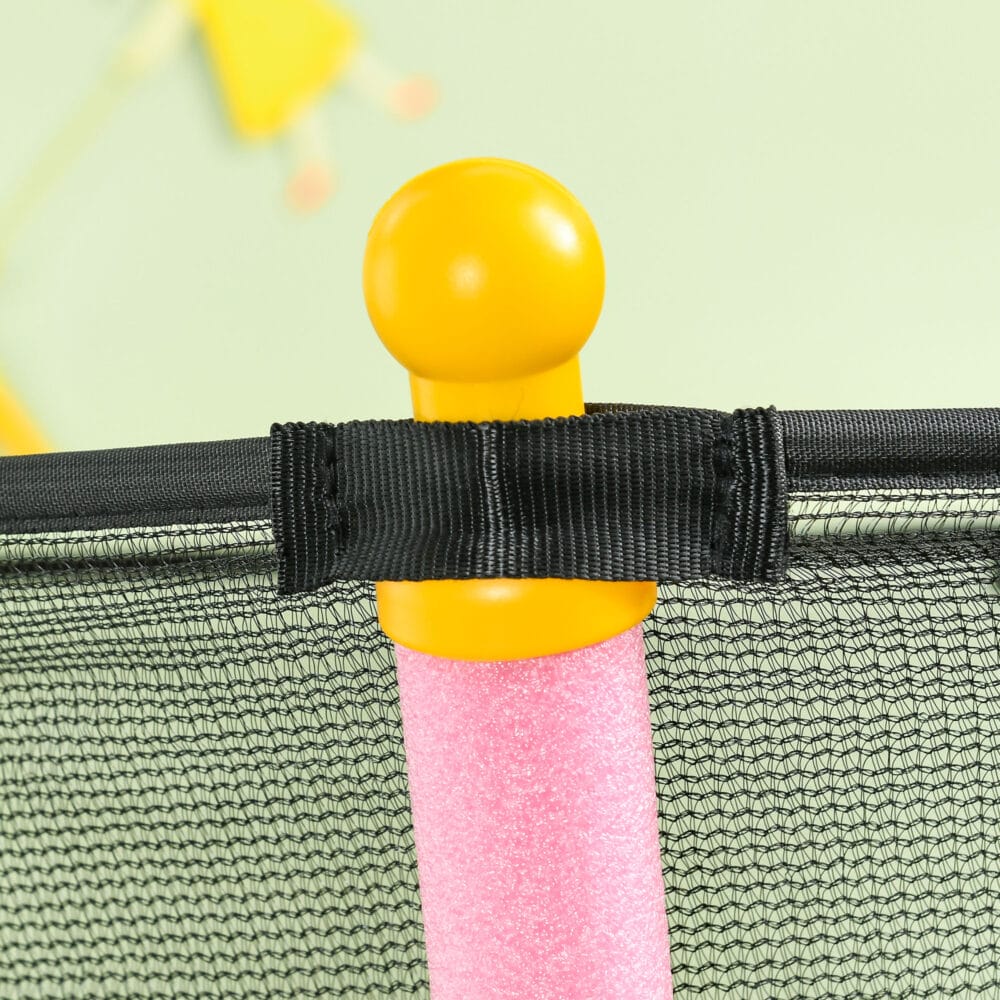 Rosa Kindertrampolin mit 163,5 cm Durchmesser, Sicherheitsnetz und Belastbarkeit bis 50 kg